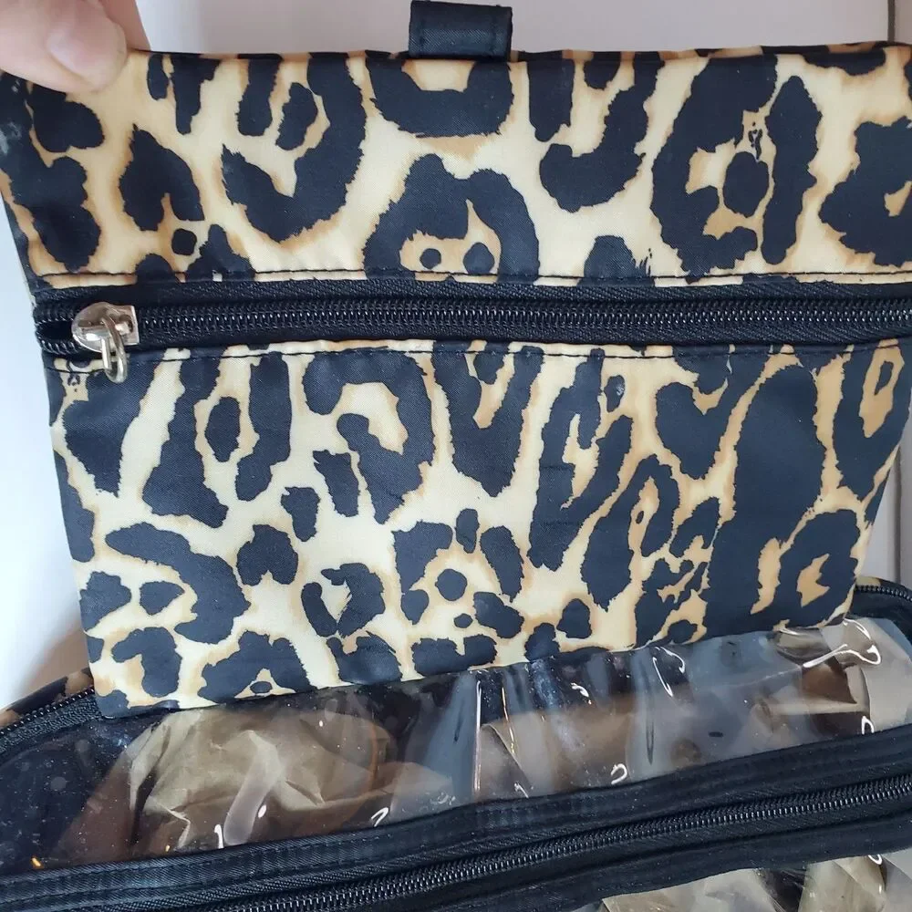 Victoria's Secret Large Travel Toiletry Bag Make-up Bag Leopard Print 90s Y2K
